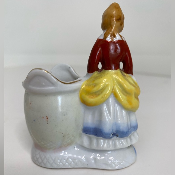 EUC Vtg Porcelain Regency Period Lady Toothpick Holder Made In Occupied Japan - Picture 4 of 7